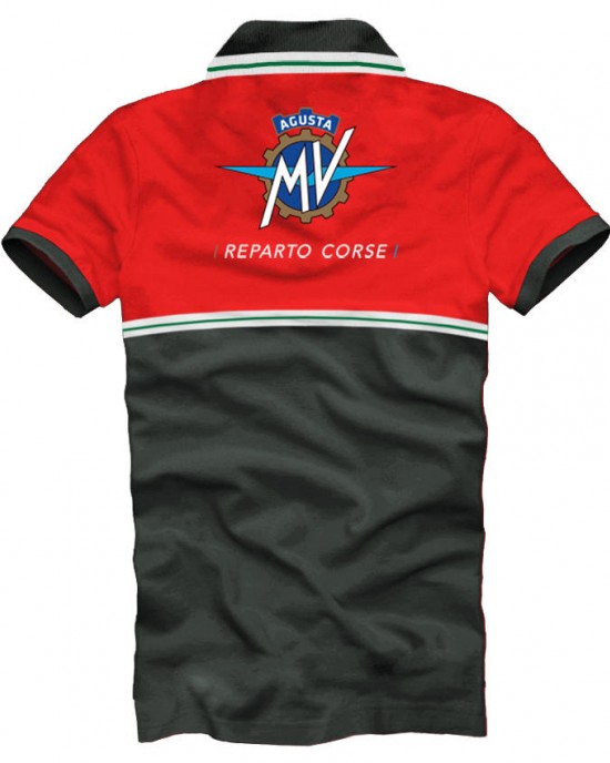 MV Agusta men-s t-shirt POLO MV119M100RE red/grey